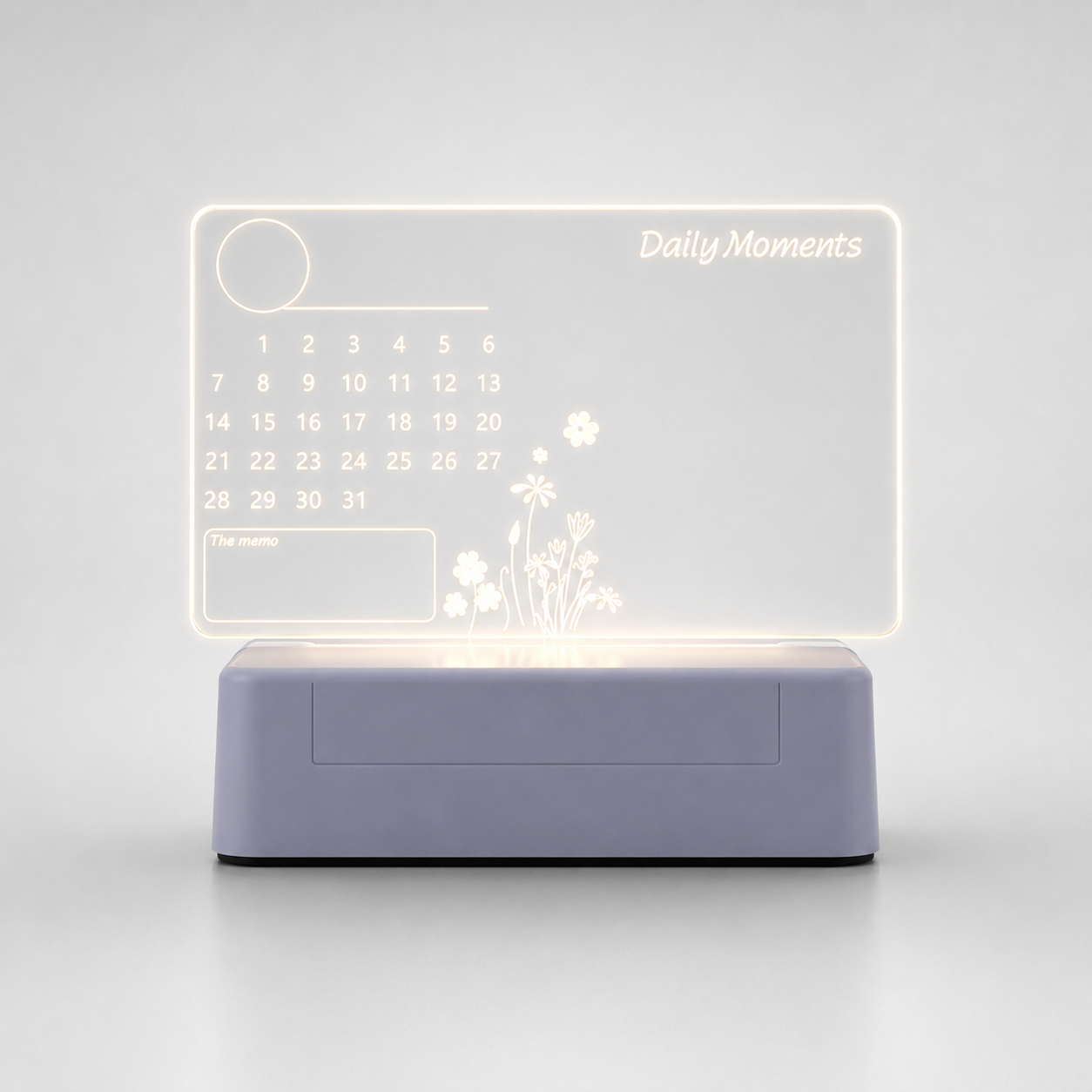 Acrylic Memo Lamp – LED Calendar Note Board with Erasable Marker