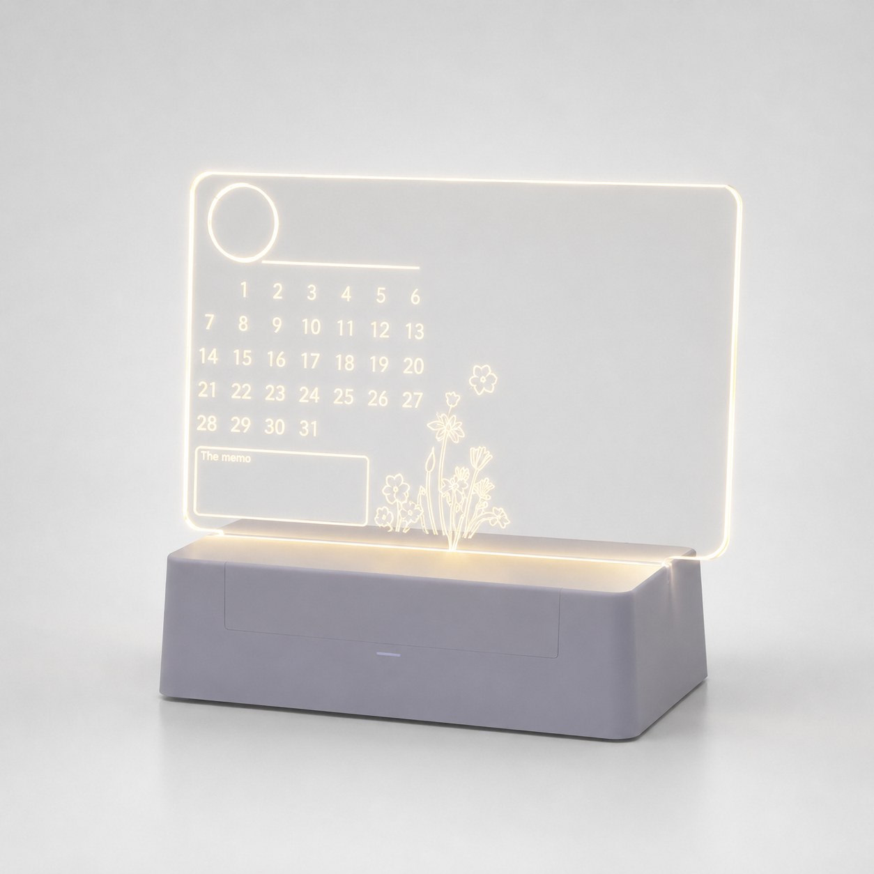 Acrylic Memo Lamp – LED Calendar Note Board with Erasable Marker