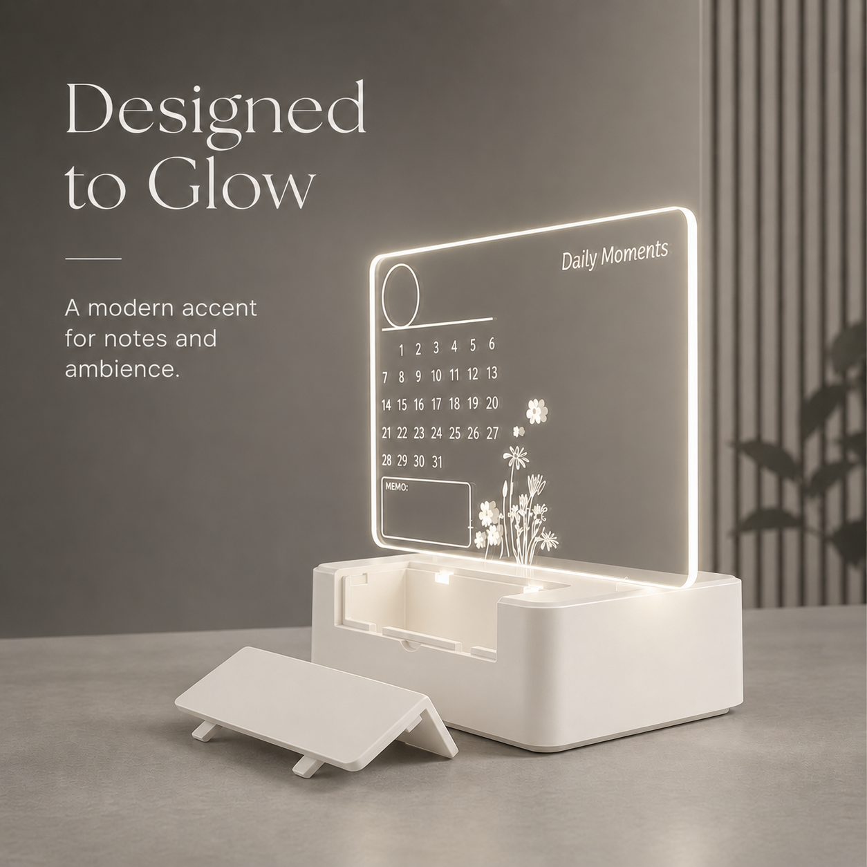 Acrylic Memo Lamp – LED Calendar Note Board with Erasable Marker