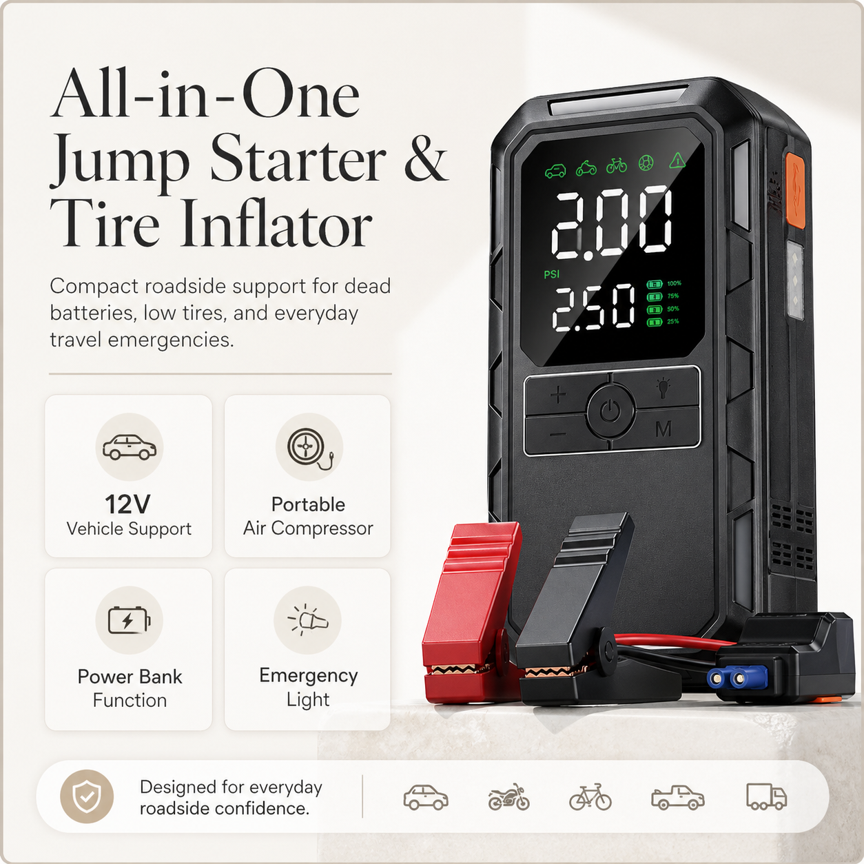 RescueMate Air– Jump Start, Inflate & Power Up Anywhere
