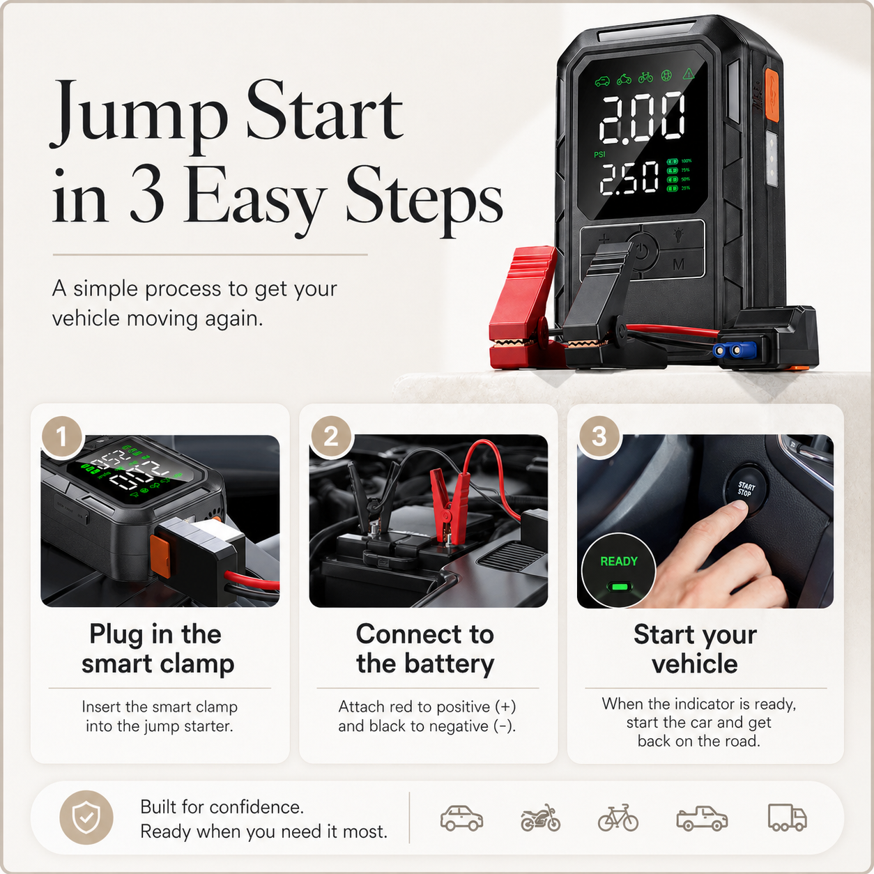 RescueMate Air– Jump Start, Inflate & Power Up Anywhere