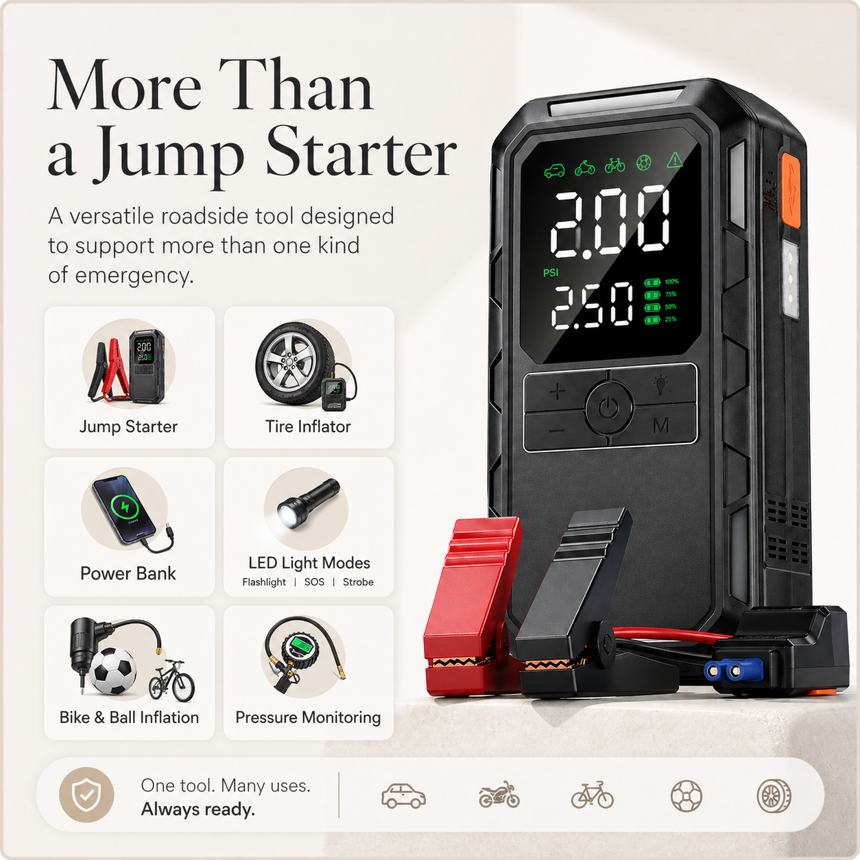 RescueMate Air– Jump Start, Inflate & Power Up Anywhere