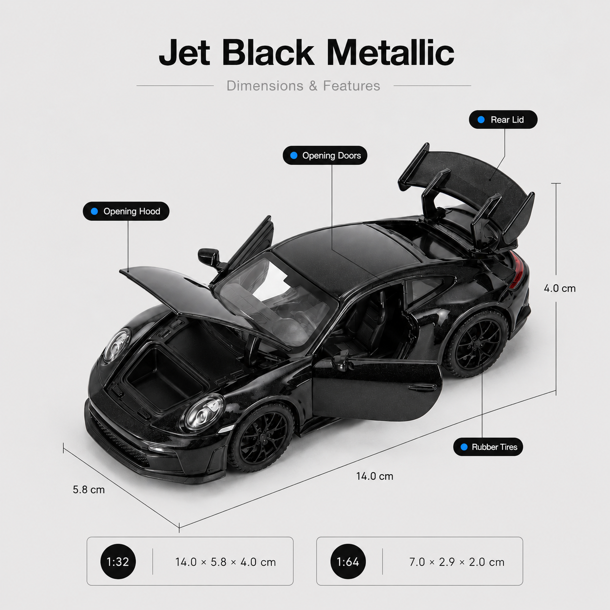 911GT3 Jet Black Metallic