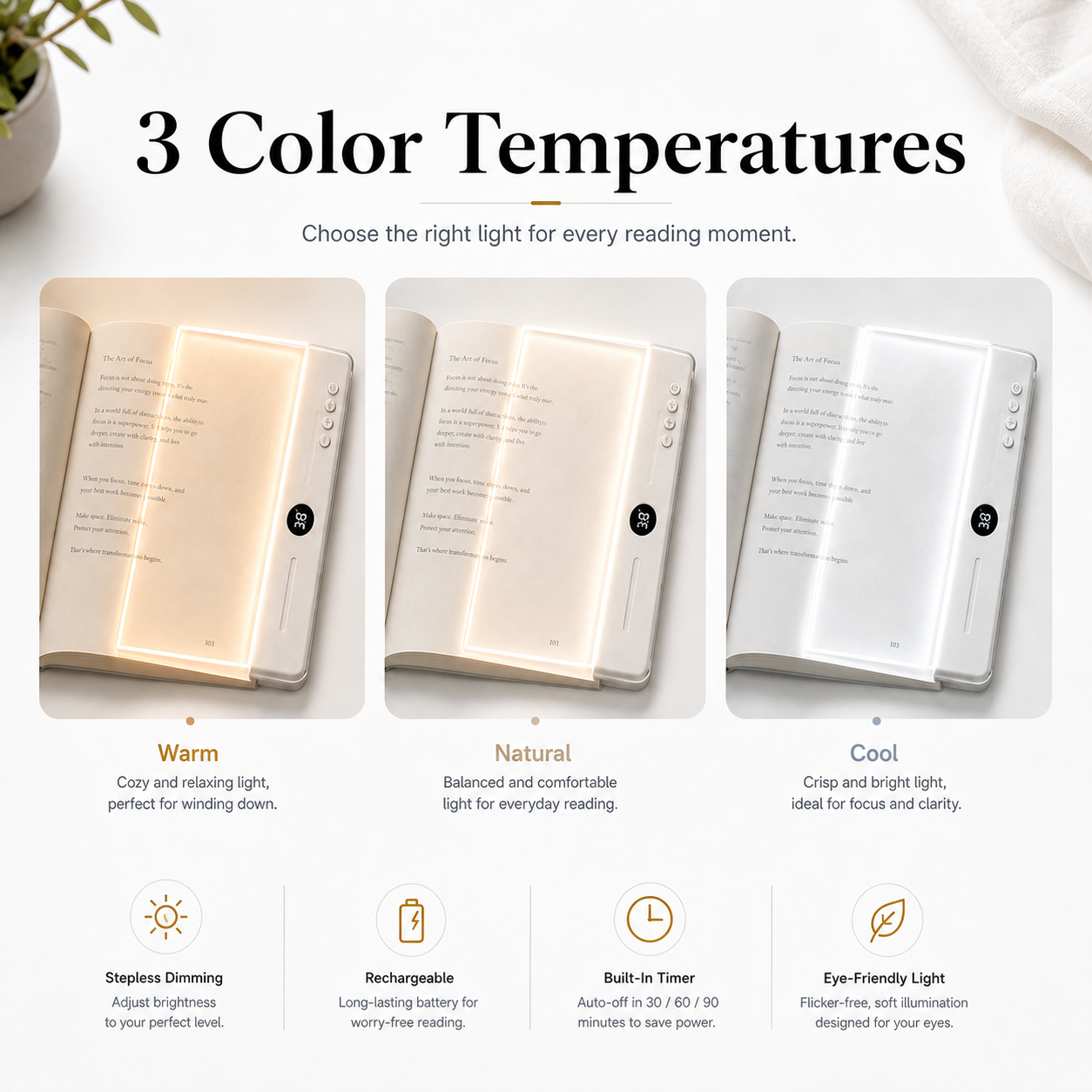 Acrylic Book Light – Portable Reading Lamp