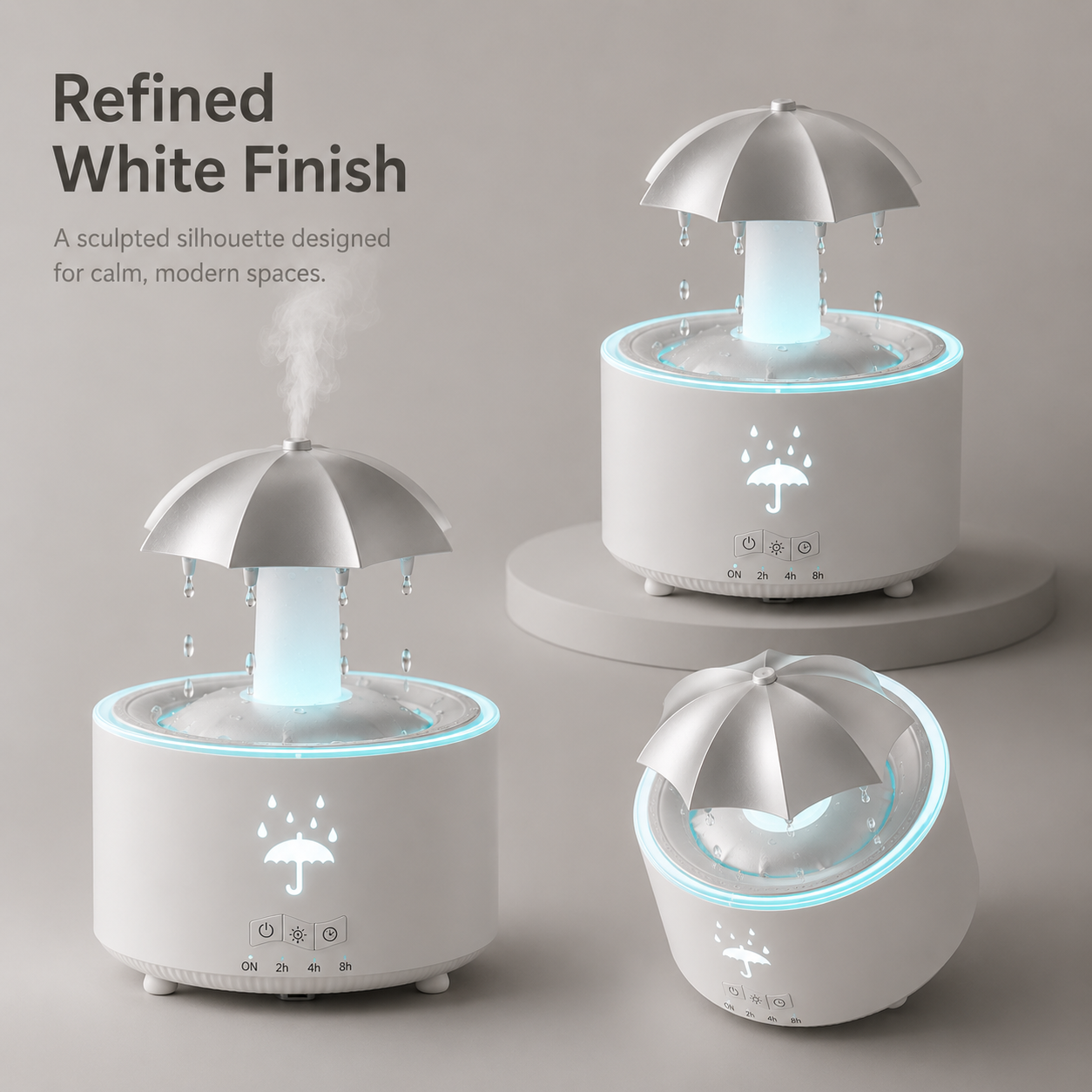 Auré Mist Diffuser with Rainfall Mist & Colorful Light