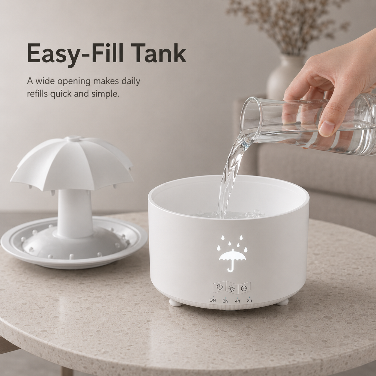 Auré Mist Diffuser with Rainfall Mist & Colorful Light