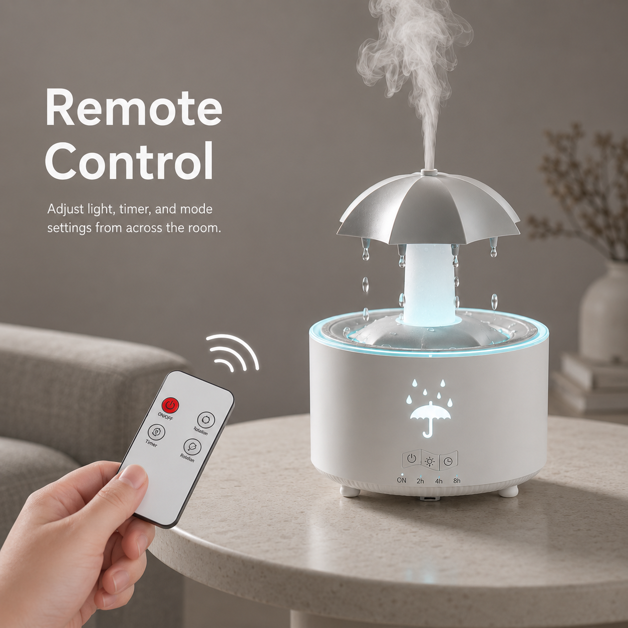 Auré Mist Diffuser with Rainfall Mist & Colorful Light