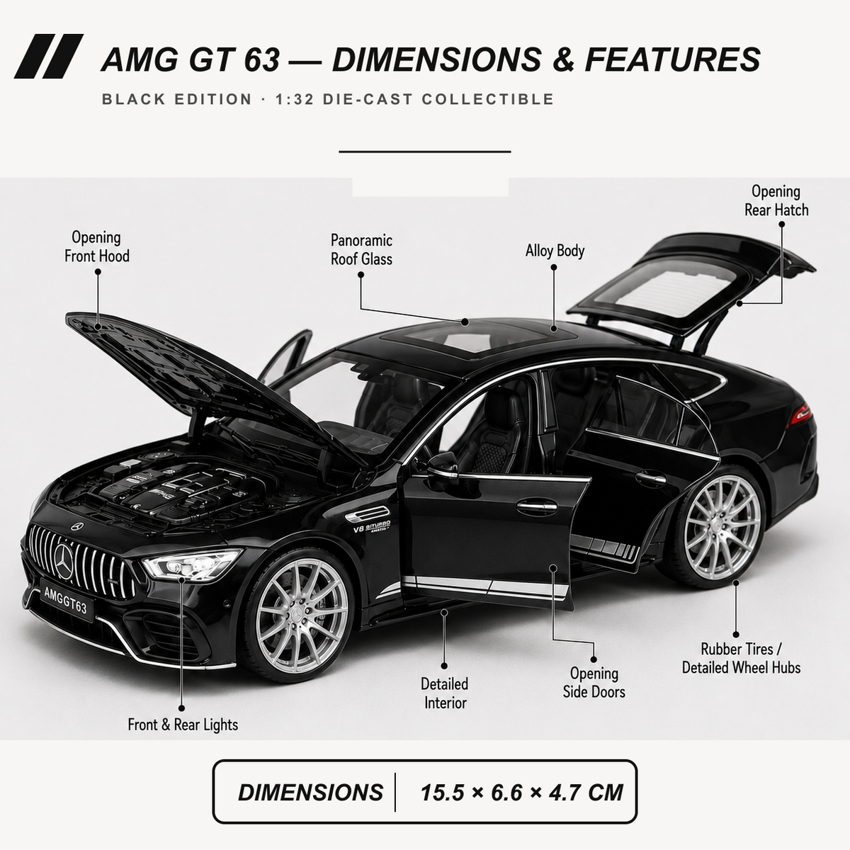 Mercedes-AMG GT 63 Black Edition — dimensions and features