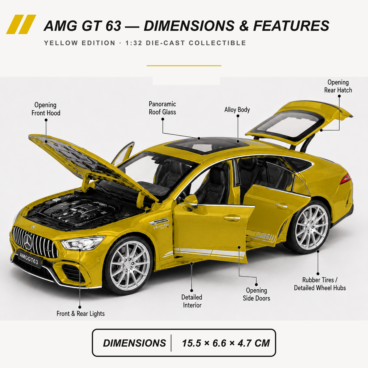 Mercedes-AMG GT 63 Yellow Edition — dimensions and features