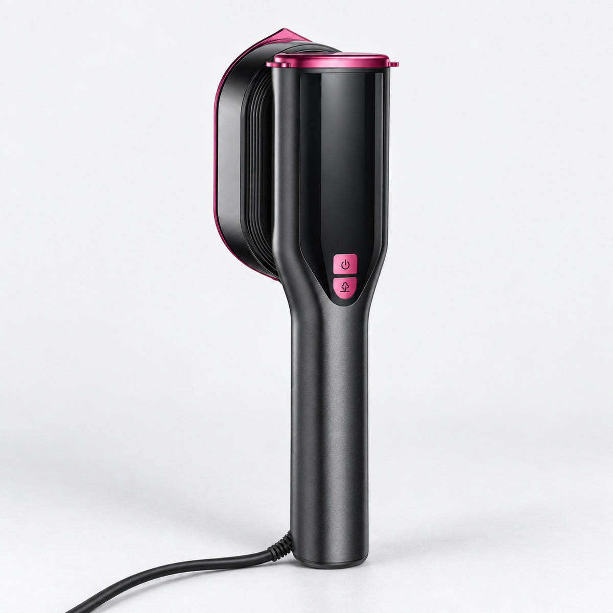 Carter & Cole graphite and magenta steamer with two controls and attached power cord