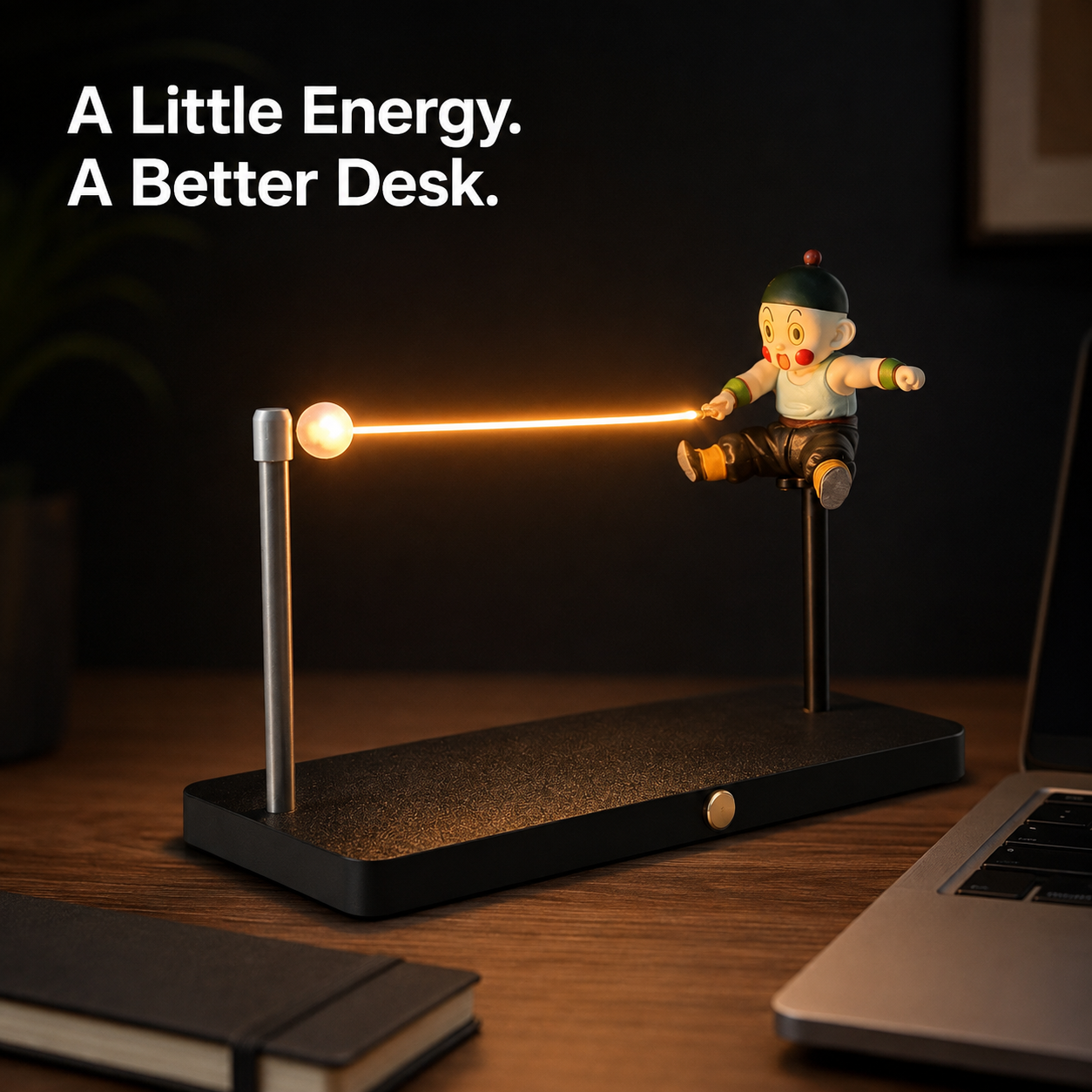 Chiaotzu Amber Energy Lamp office view.