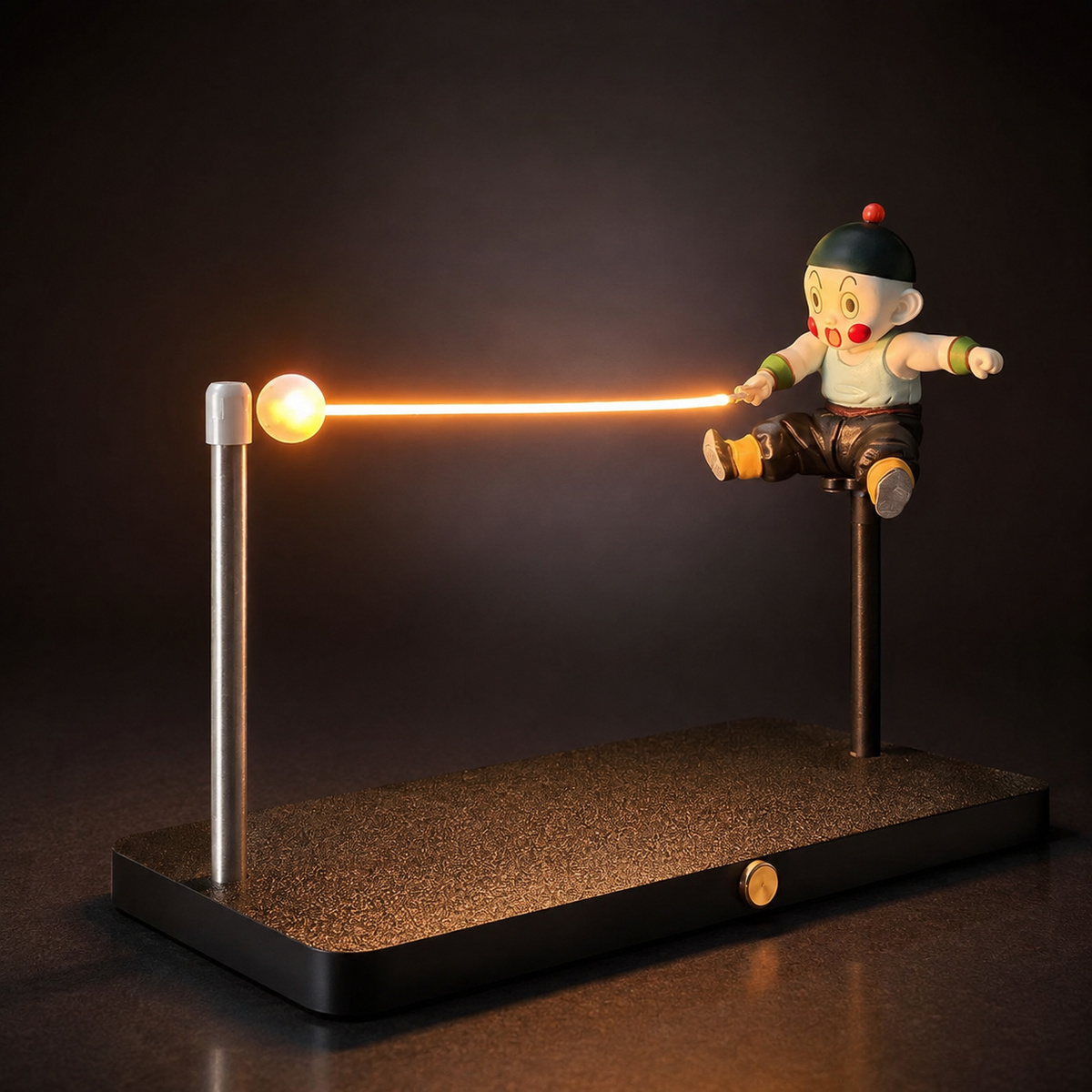 Chiaotzu Amber Energy Lamp studio angle view.