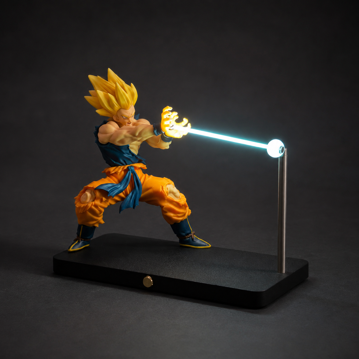 Super Saiyan Goku Blue Energy Lamp studio angle view.