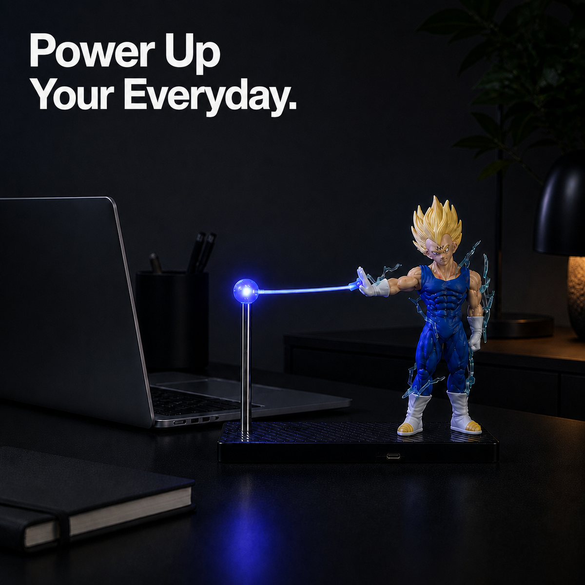 Majin Vegeta Violet Energy Lamp desk display