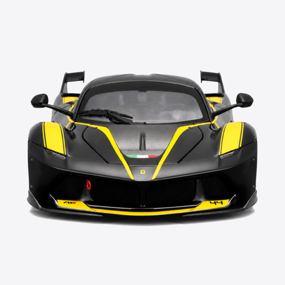 Ferrari FXX K Black and Yellow #44 direct front view