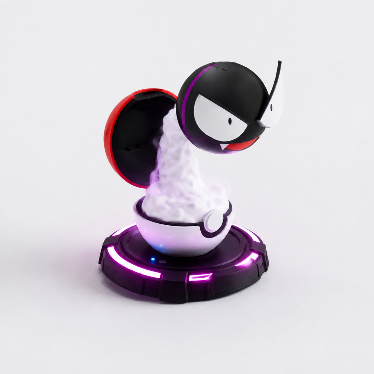 Gastly purple mist LED desk humidifier front three-quarter view