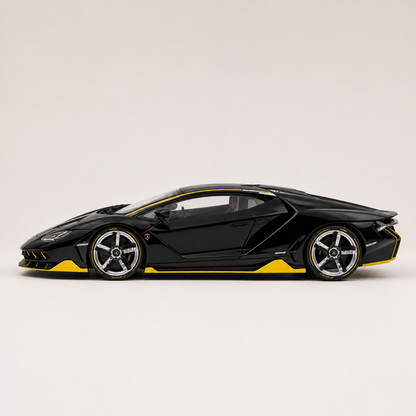 LP770 1:18 alloy model in black — side