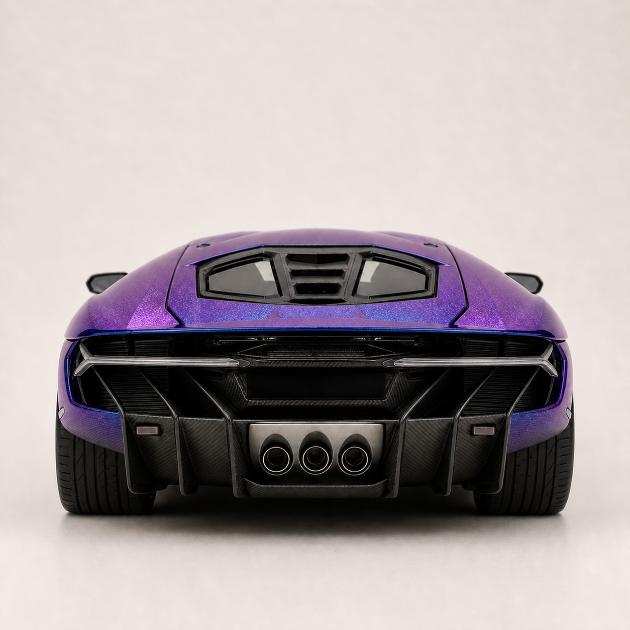 LP770 1:18 alloy model in purple — rear