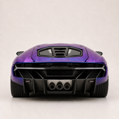 LP770 1:18 alloy model in purple — rear