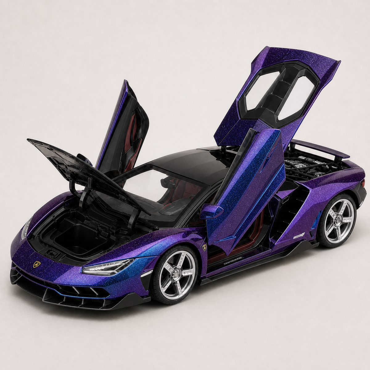 LP770 1:18 alloy model in purple — open panels