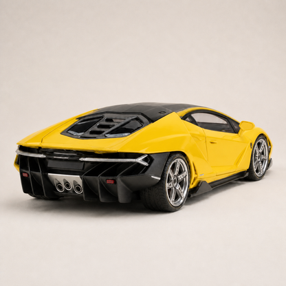 LP770 1:18 alloy model in yellow — rear three quarter