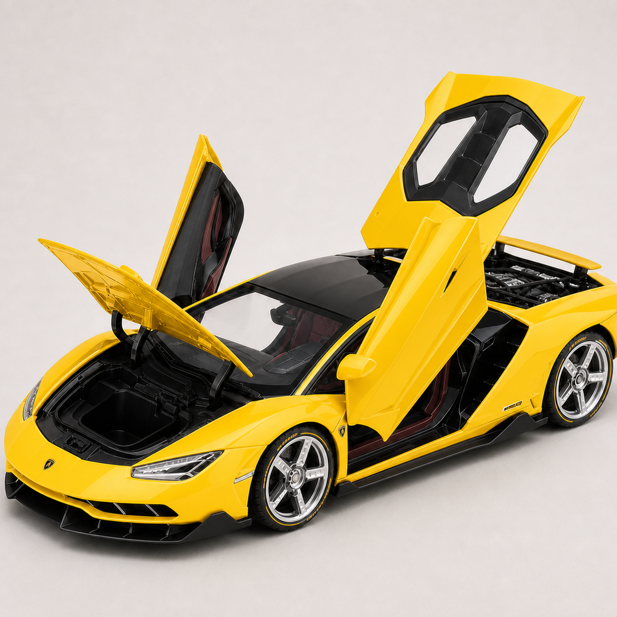 LP770 1:18 alloy model in yellow — open panels