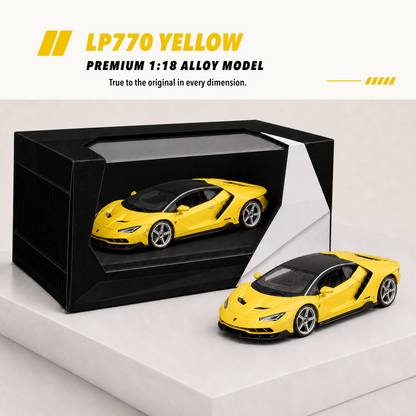LP770 1:18 alloy model in yellow — packaging