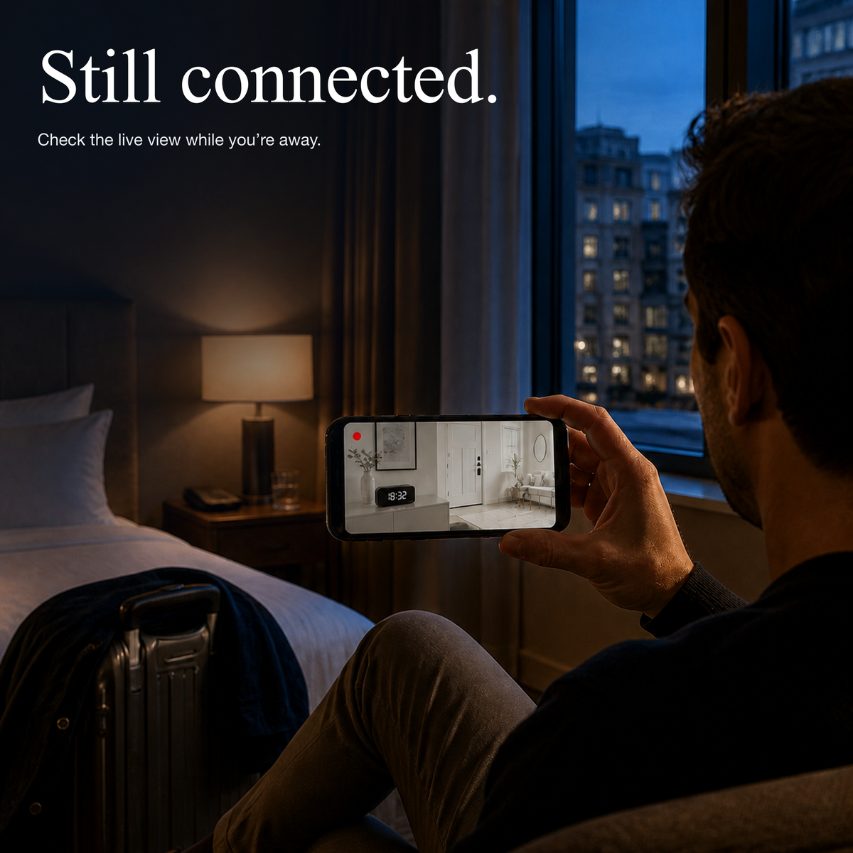 Nextguard live home view on a consistent mobile phone while travelling